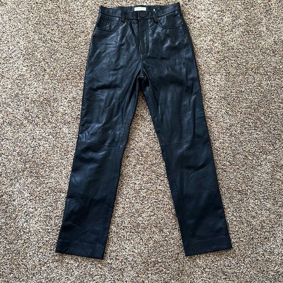 NWOT Sandro Five Pocket Leather Pant Black Size 36 - Picture 4 of 12